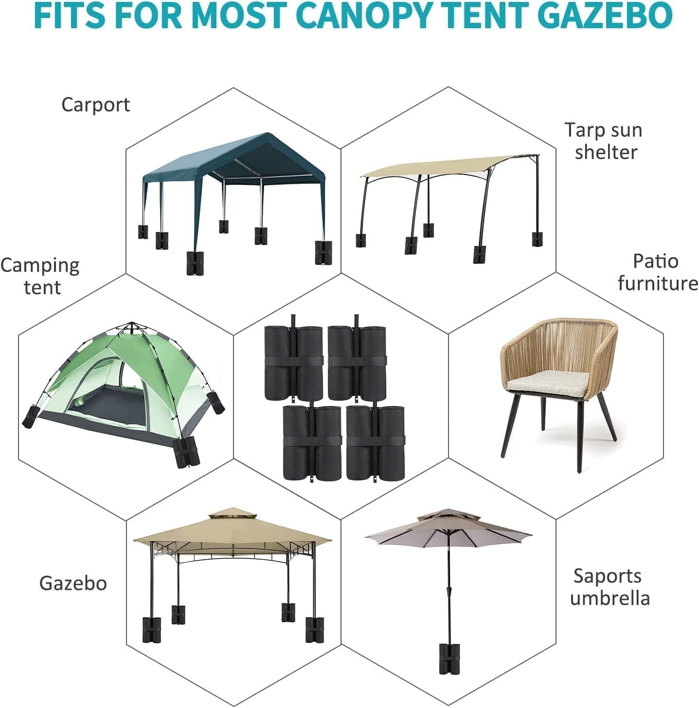 Portable Outdoor Canopy Weight Bags with UV Protection - Ideal for Events