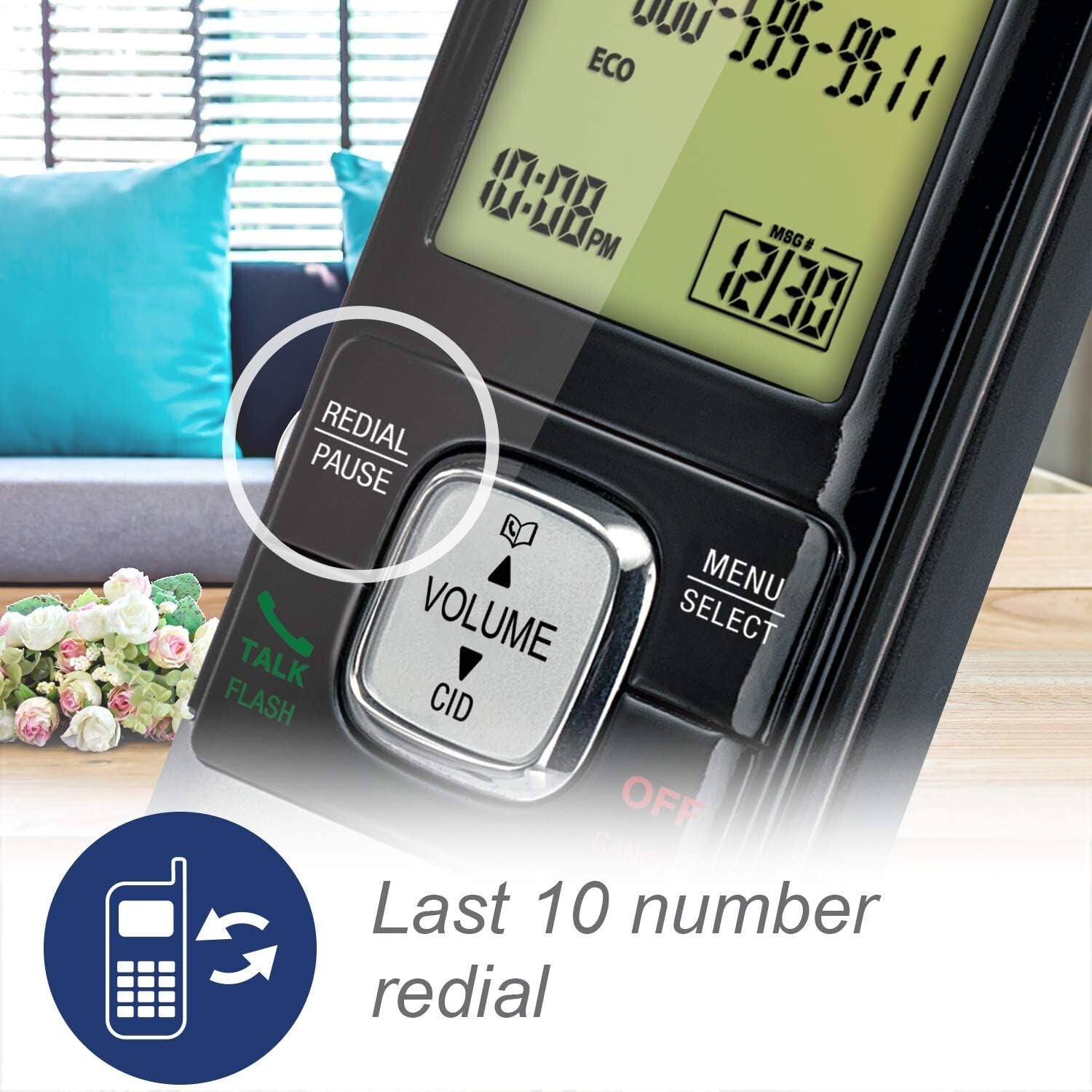 Expandable 2-Handset Cordless Phone - Caller ID, Backlit Display & ECO Mode