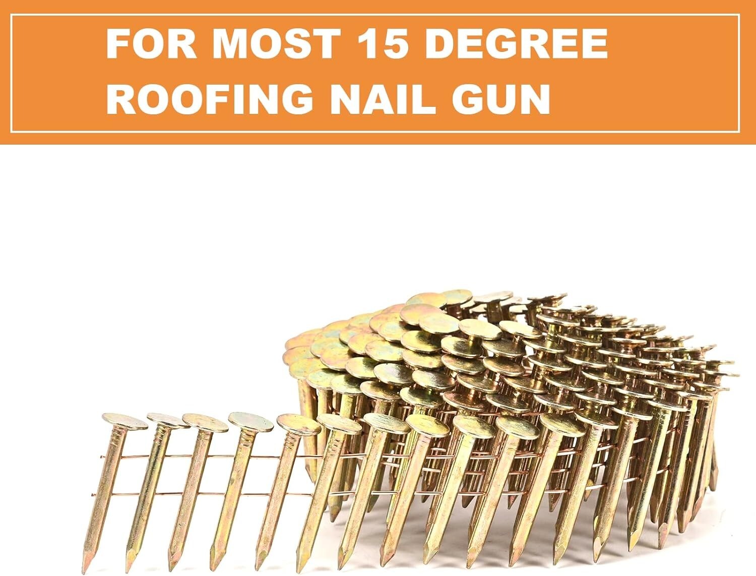 15° Round Head Coil Roofing Nails (3600 Count) for Durable Construction Projects