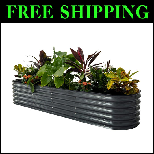 Durable 17" Tall Modular Metal Raised Planter Bed - Weather Resistant Garden Kit