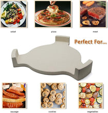 Load image into Gallery viewer, Premium 18” Ceramic Pizza Stone and Heat Deflector for Ideal Grilling Experience
