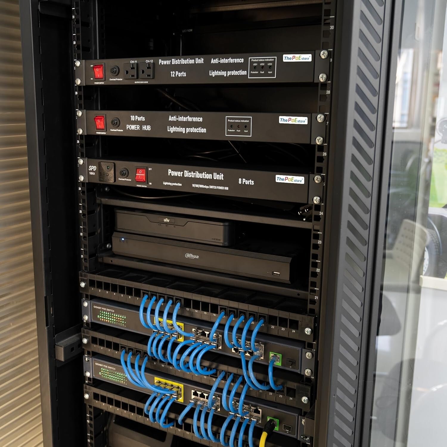 12-Outlet Rack Mount Power Strip with 3600 Joules Surge Protection - ETL Listed