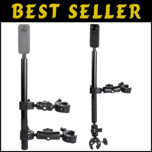 Adjustable Insta360 Motorcycle Mount Kit with 155cm Selfie Stick & Accessories