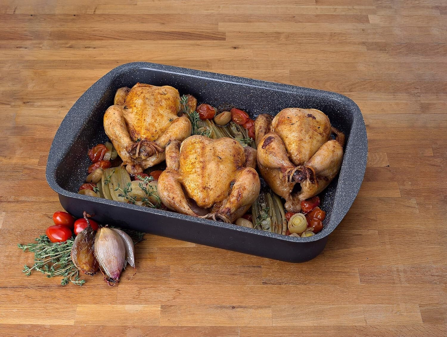 Deep Nonstick Ceramic Roasting Tray - Perfect for Family Feasts & Basting