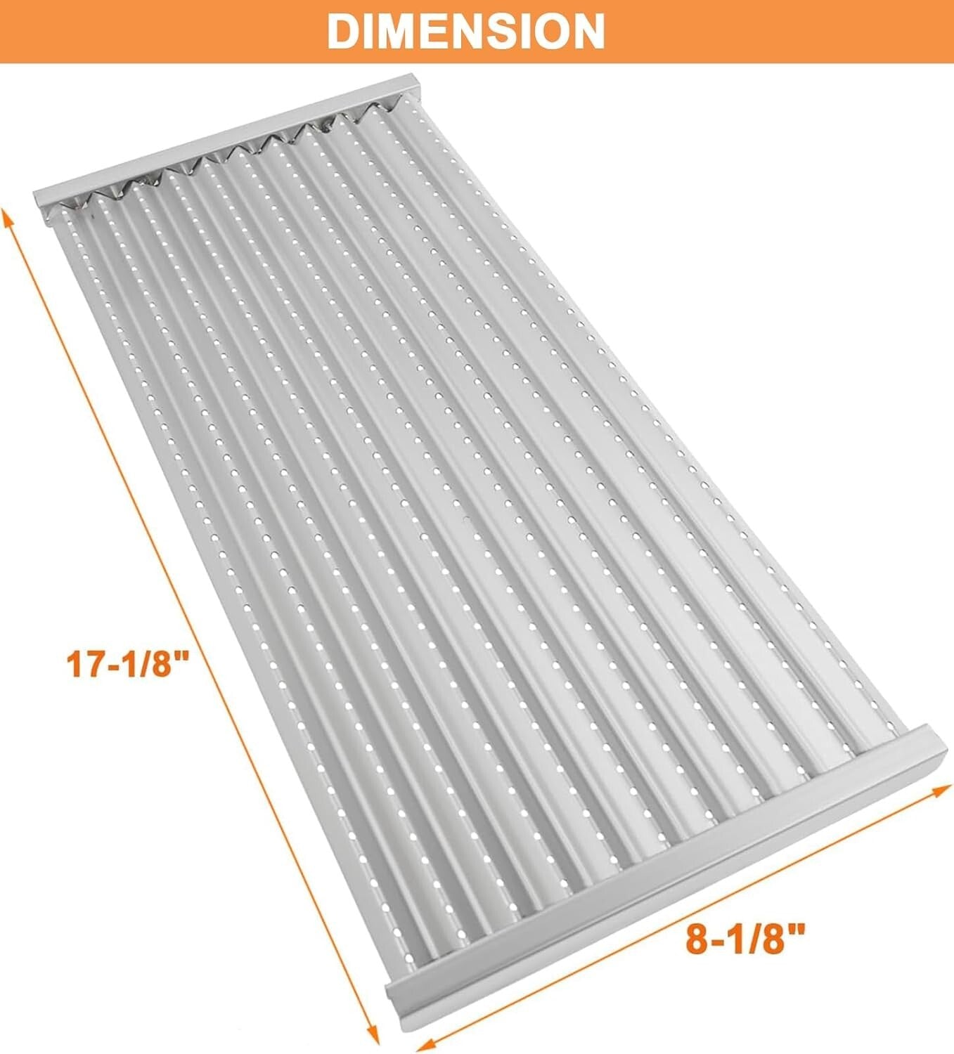 Durable 17'' Cast Iron Grill Grates & Infrared Emitter Set for Charbroil Grills