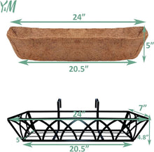 Load image into Gallery viewer, Set of 2: 24-Inch Metal Hanging Planters with Coco Liners for Outdoor Gardens