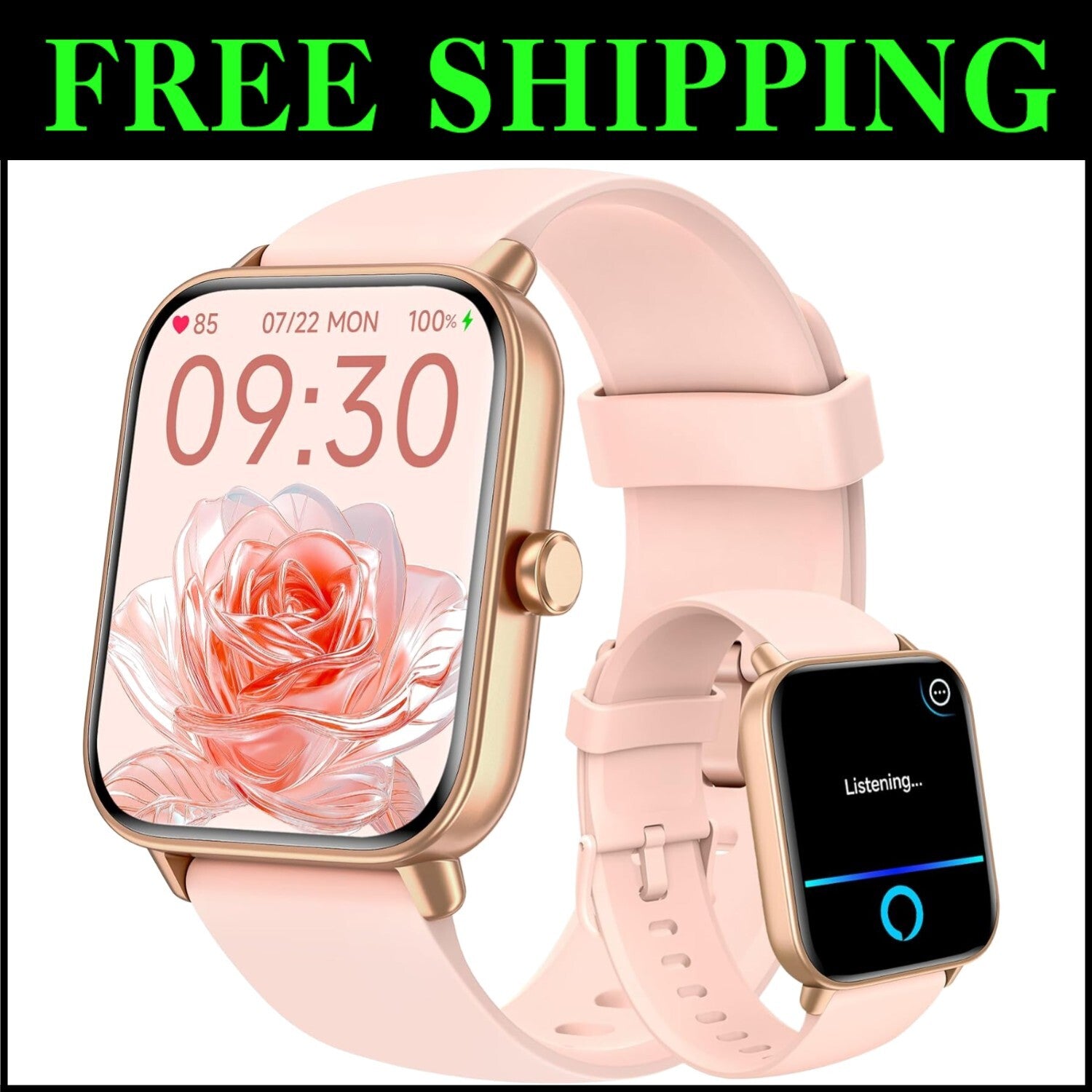 Premium Women's Fitness Watch: 1.8'' Touch Screen, Heart Rate & Activity Tracker