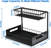 Load image into Gallery viewer, 2-Pack Adjustable L-Shape Under Sink Organizer - Rust-Resistant &amp; Multi-Purpose