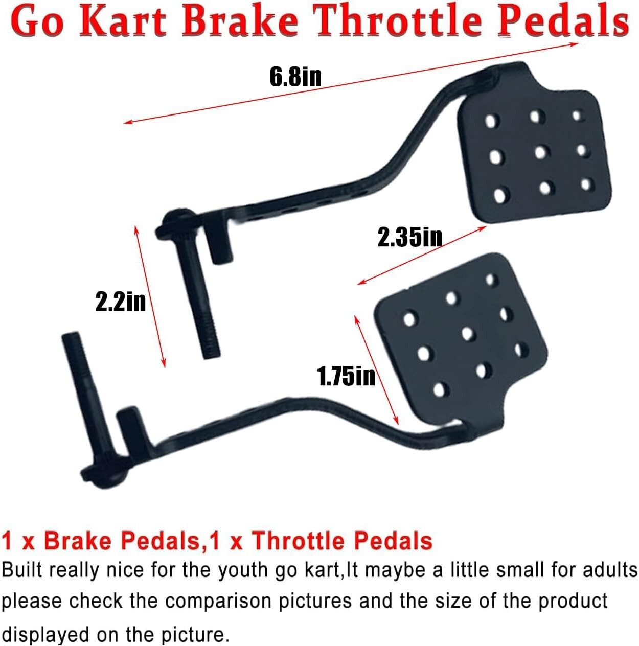Complete Go-Kart Brake and Throttle Pedals with Steering Wheel Kit, 71" Cable