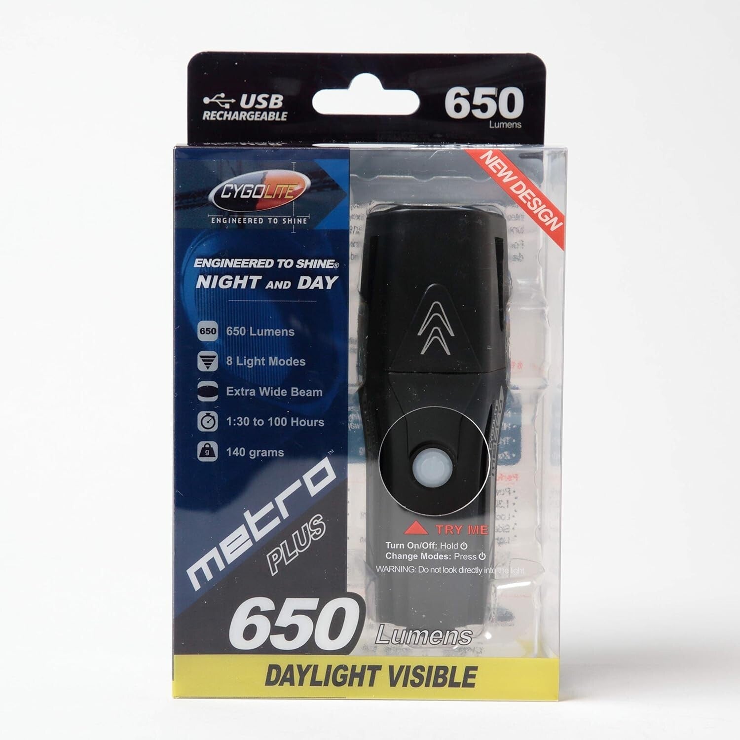 Durable IP67 Waterproof 650 Lumen Bicycle Headlight with Secure Handlebar Mount