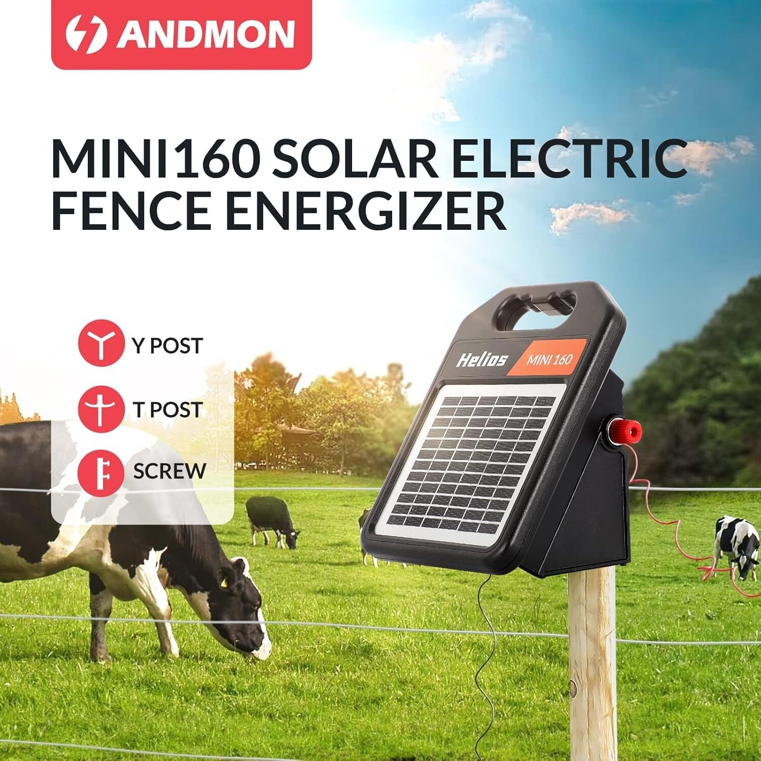 Reliable 10-Mile Solar Electric Fence Energizer - Perfect for Livestock Security