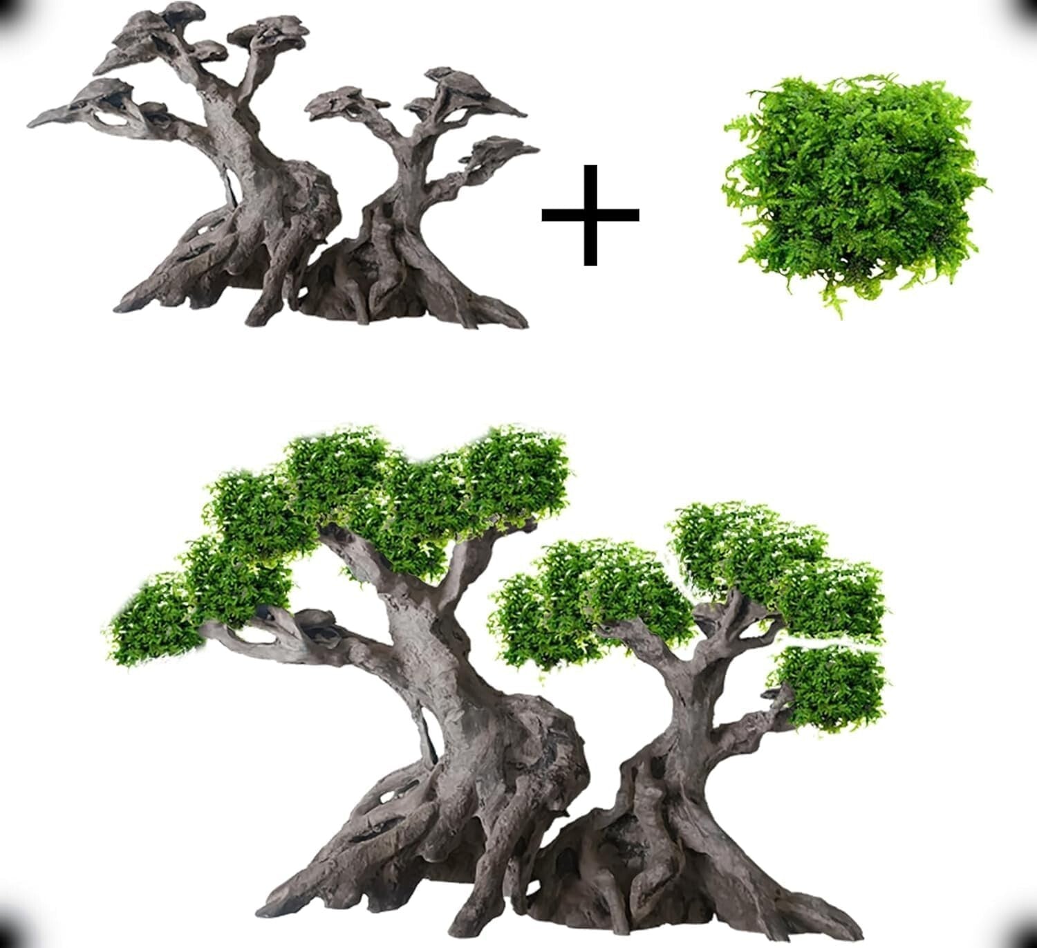 Aquarium Bonsai Tree Decor Dimensions 7"H - Enhanced Aesthetics for Aquascaping