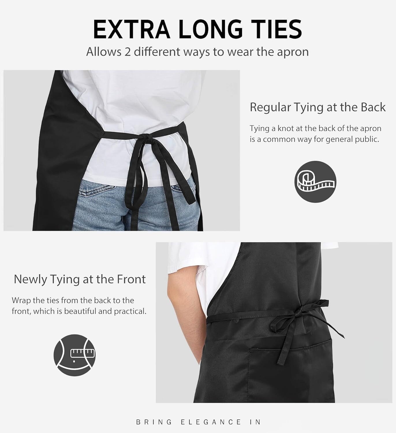 Unisex 100% Cotton Bib Aprons - Bulk 12 Pack with Large Pockets for Kitchen Use