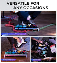 Load image into Gallery viewer, Portable Aluminum Guitar Pedal Board with Isolated Power - Backpack Included