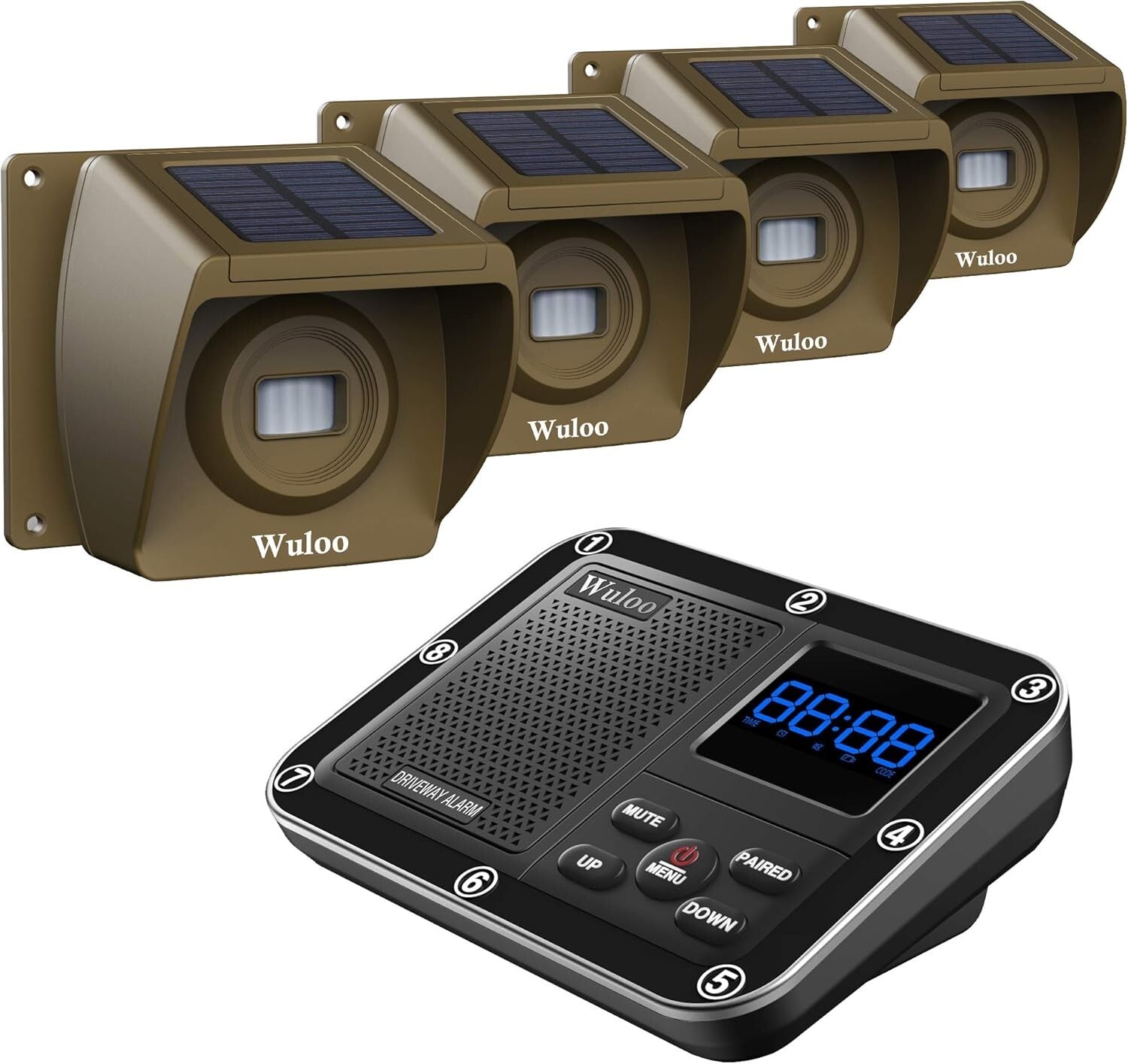 Rechargeable Solar Driveway Alert System with Expandable Sensor & 30ft Detection