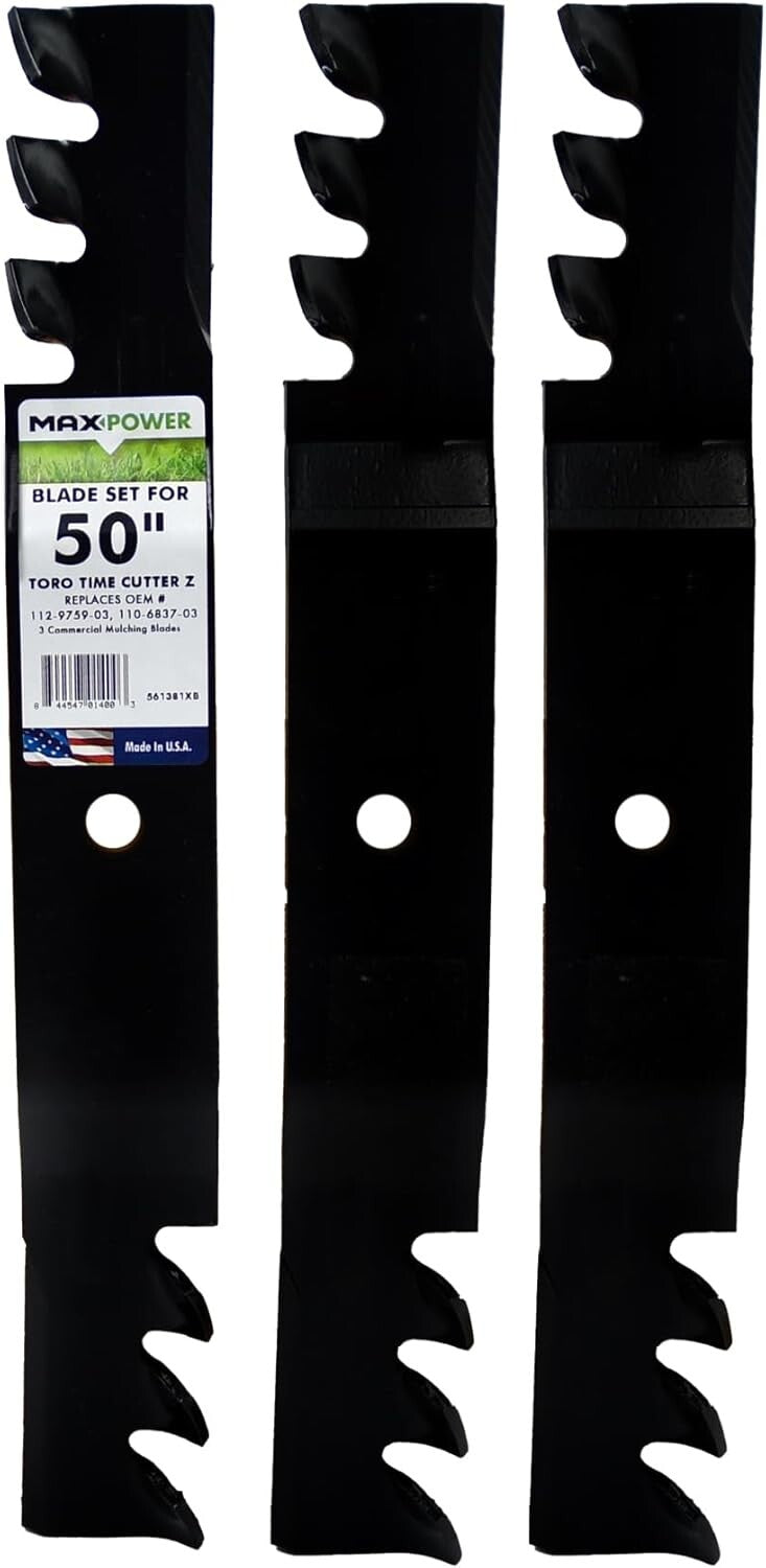 Precision 3 Piece Mulching Blade Set for Toro TimeCutter Z - Fit 50 in. Mowers
