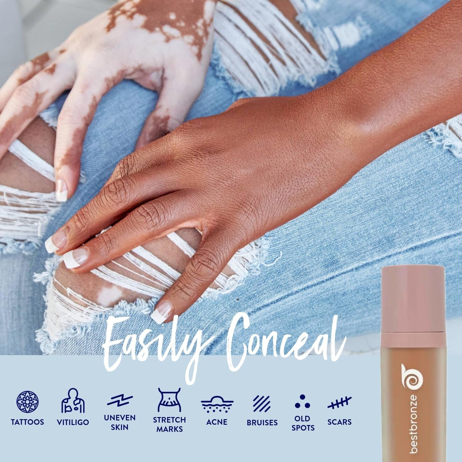 Best Bronze Waterproof Tattoo Cover-Makeup - Full Coverage Body Foundation NC49