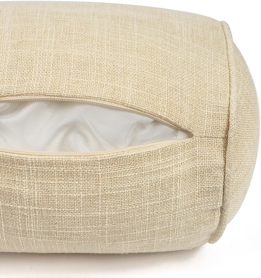 Organic Cotton Neck Roll Pillow with Removable Cover - Ideal for Travel & Home