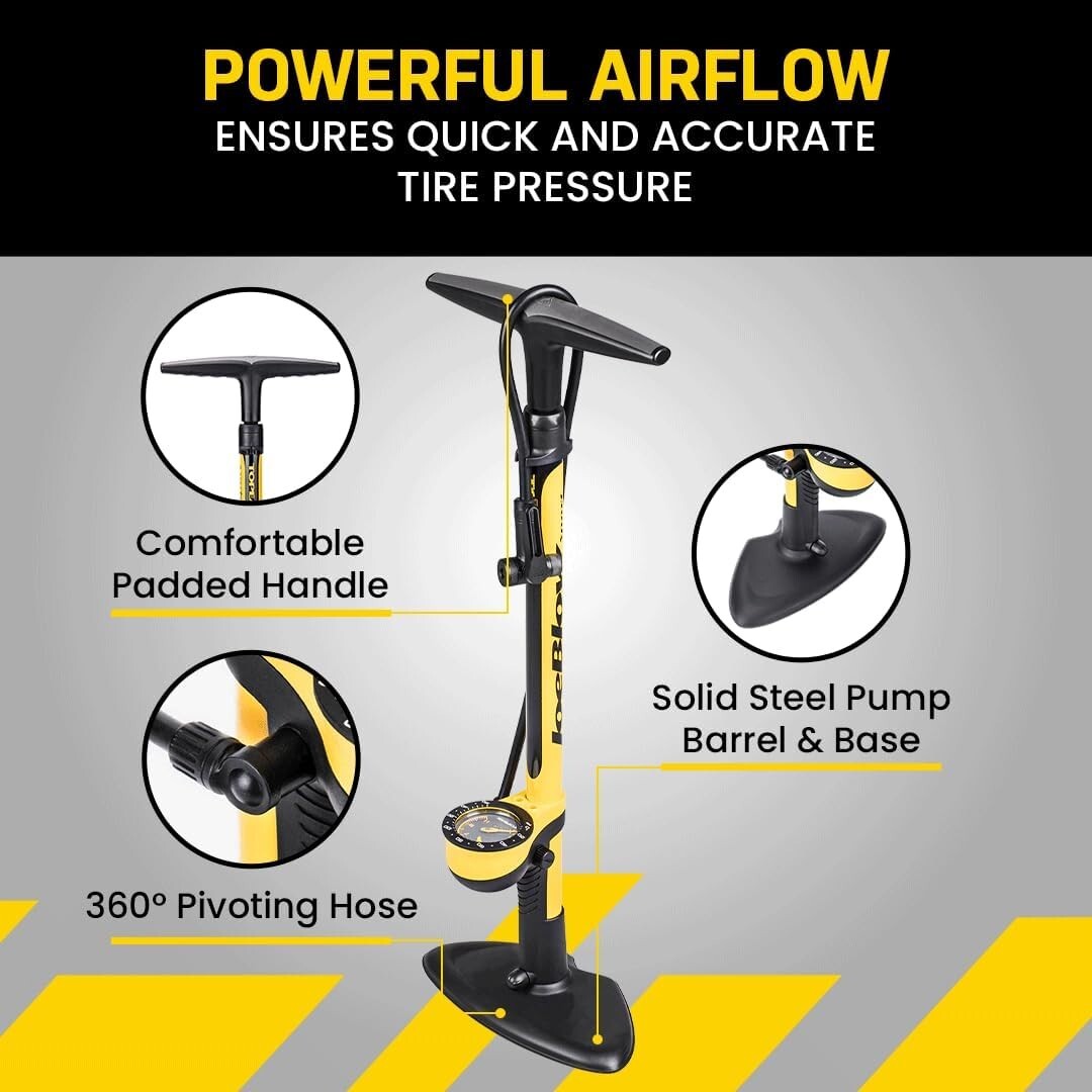 Durable JoeBlow Bike Pump - Ergonomic Floor Pump for Accurate Inflation