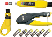 Load image into Gallery viewer, Complete Coax Install &amp; Test Kit: Stripper, Crimper, Tester - Portable Solution
