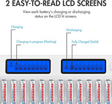 Load image into Gallery viewer, Eco-Friendly 16-Slot Smart Battery Charger + 16 High-Capacity AAA Rechargeables