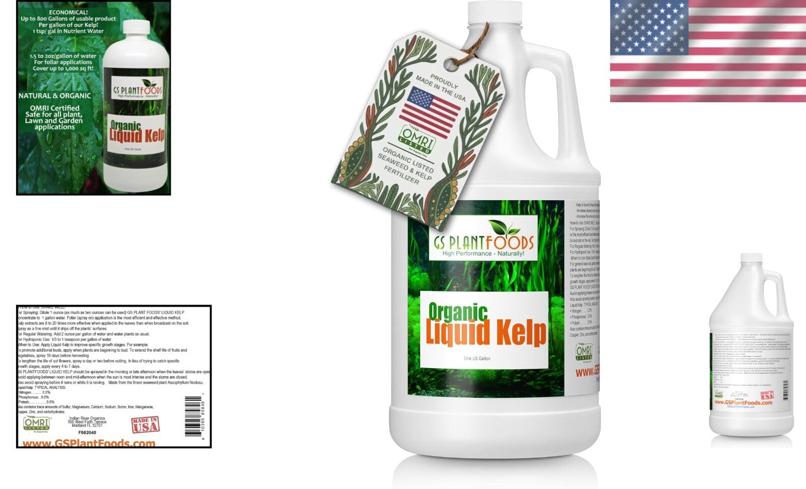 Natural Seaweed Fertilizer - 1 Gallon Kelp Concentrate for Optimal Plant Growth
