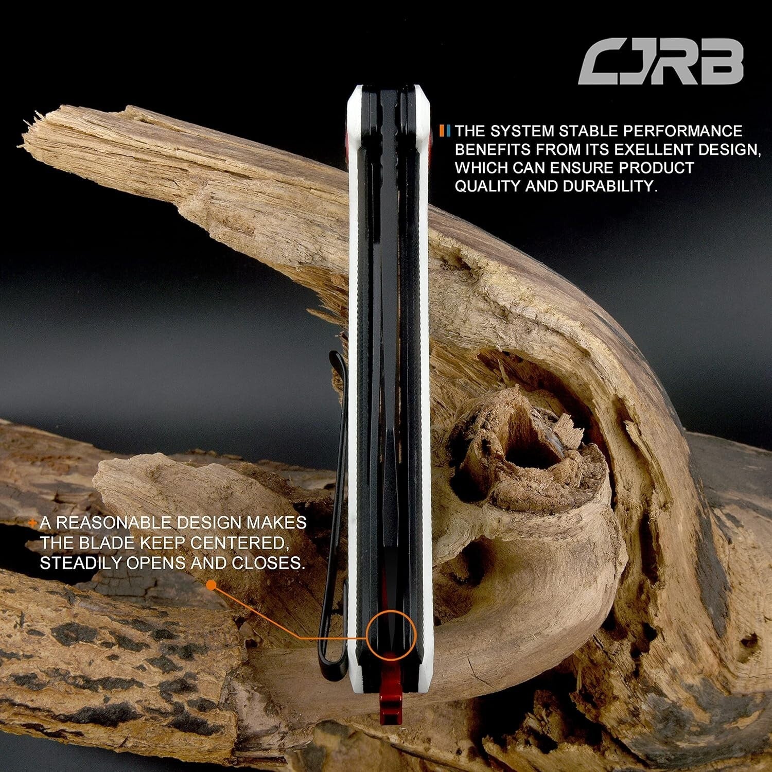 CJRB Tigris Tactical Knife - 3.5'' Cleaver Blade with Black & White G10 Handle