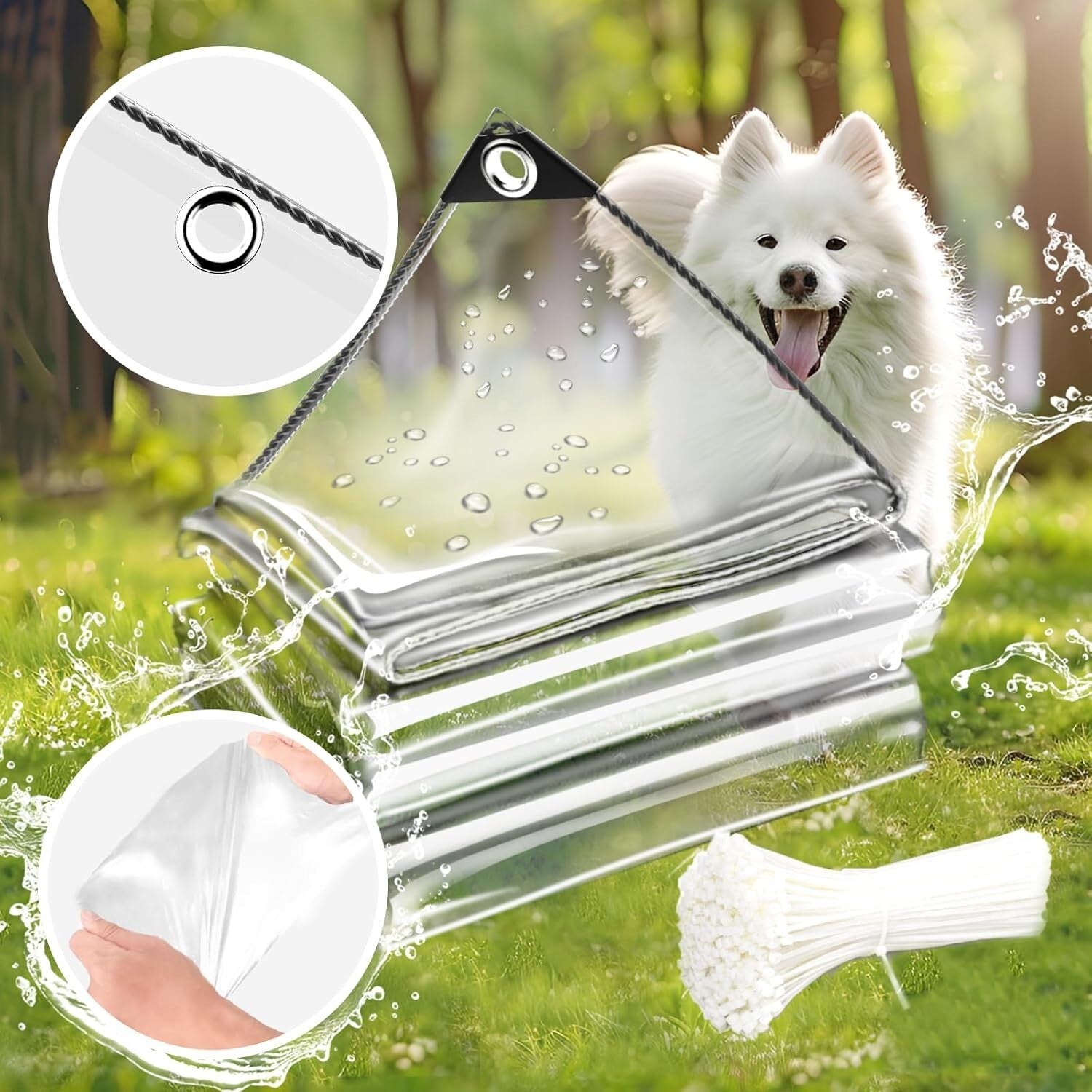 Multi-Purpose Clear Waterproof Tarp 6x20 ft - Perfect for Camping & Greenhouses