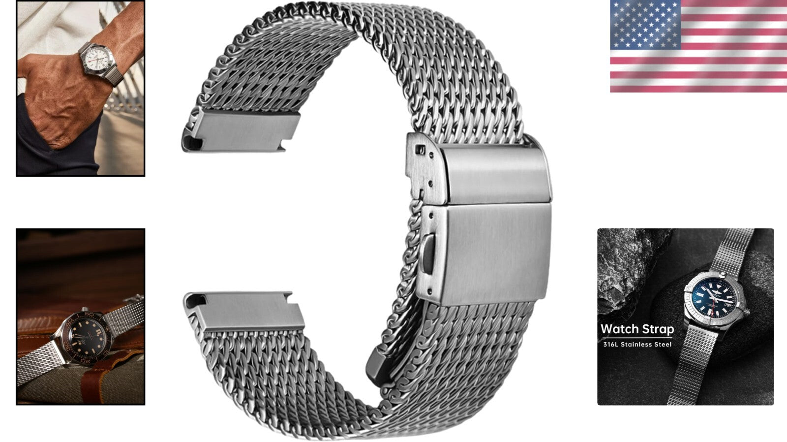 Elegant Milanese Mesh Watch Strap - Stylish Stainless Steel Band for All Watches