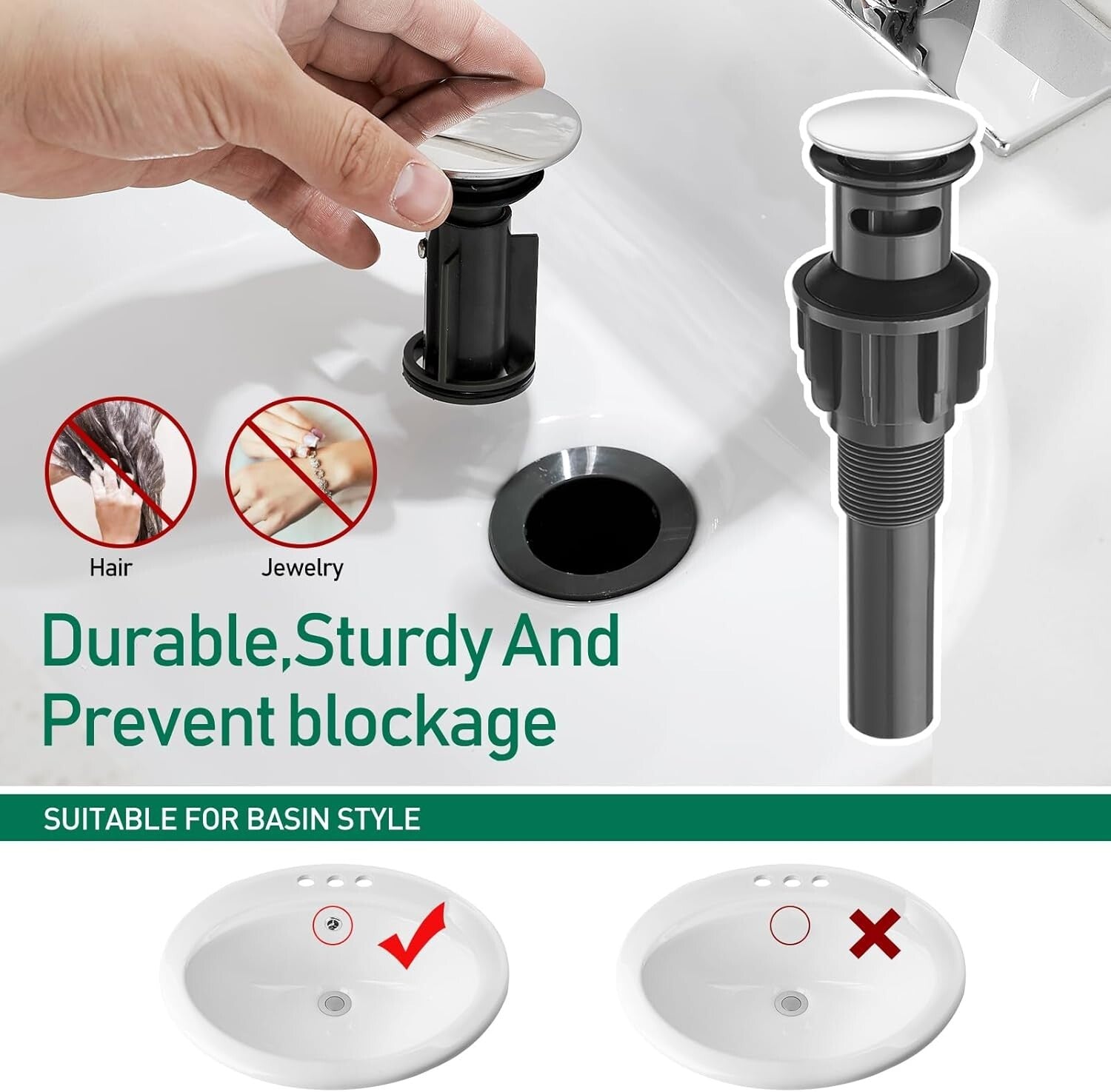 Durable Brass Chrome Bathroom Faucet with Quick Connect Supply Lines & Drain