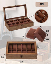 Load image into Gallery viewer, Luxury Watch Organizer Box with Large Glass Lid – 12 Slots for Elegance