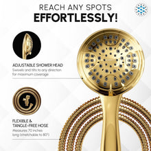 Load image into Gallery viewer, Spa-Like Experience: 4.5" Polished Brass Handheld Showerhead with 6 Spray Modes