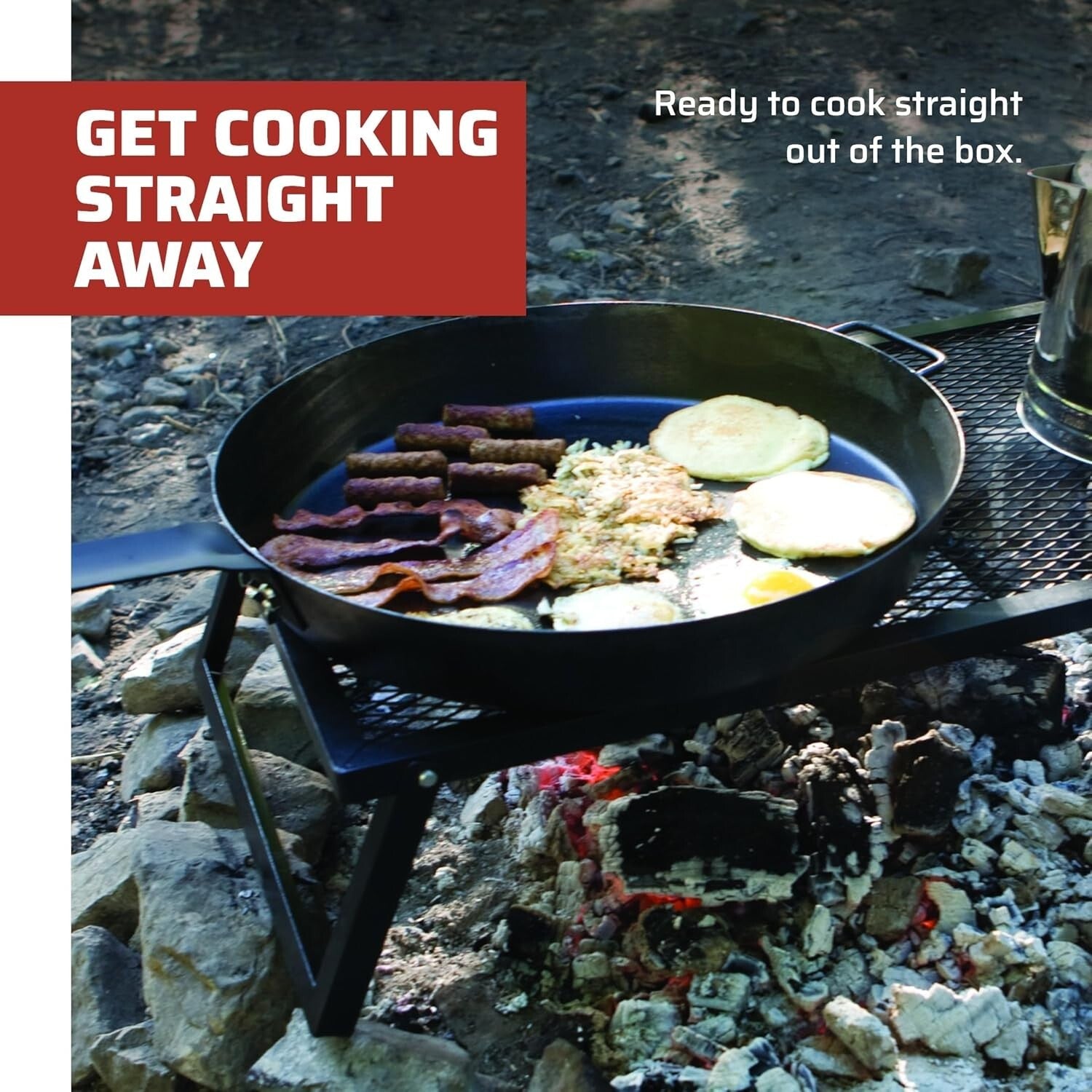 18" x 36" Portable Grill - Durable Steel Construction for Optimal Campfire Meals