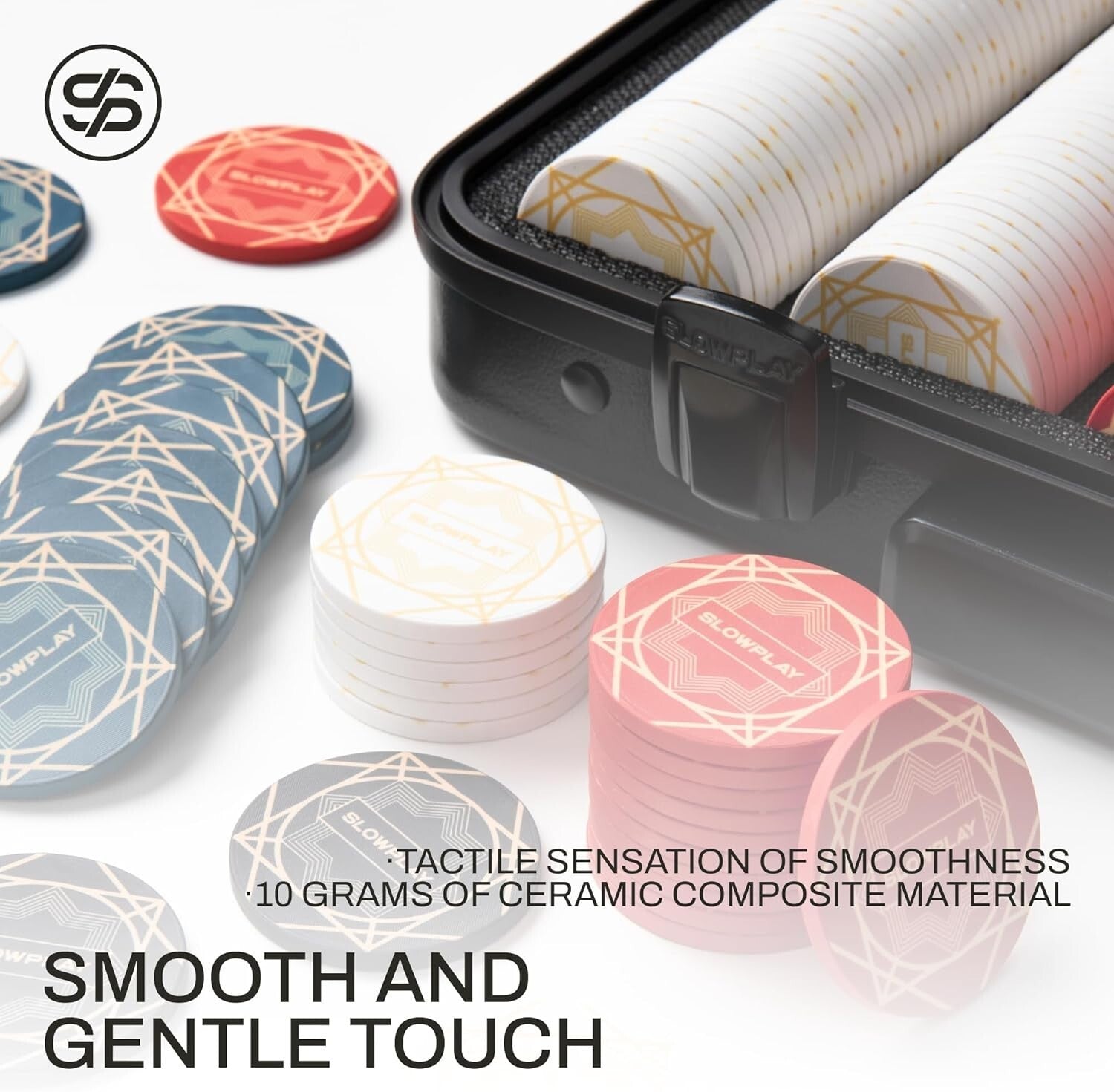 High-End 300 PCS Ceramic Poker Chips with Durable German Case & Numbered Values