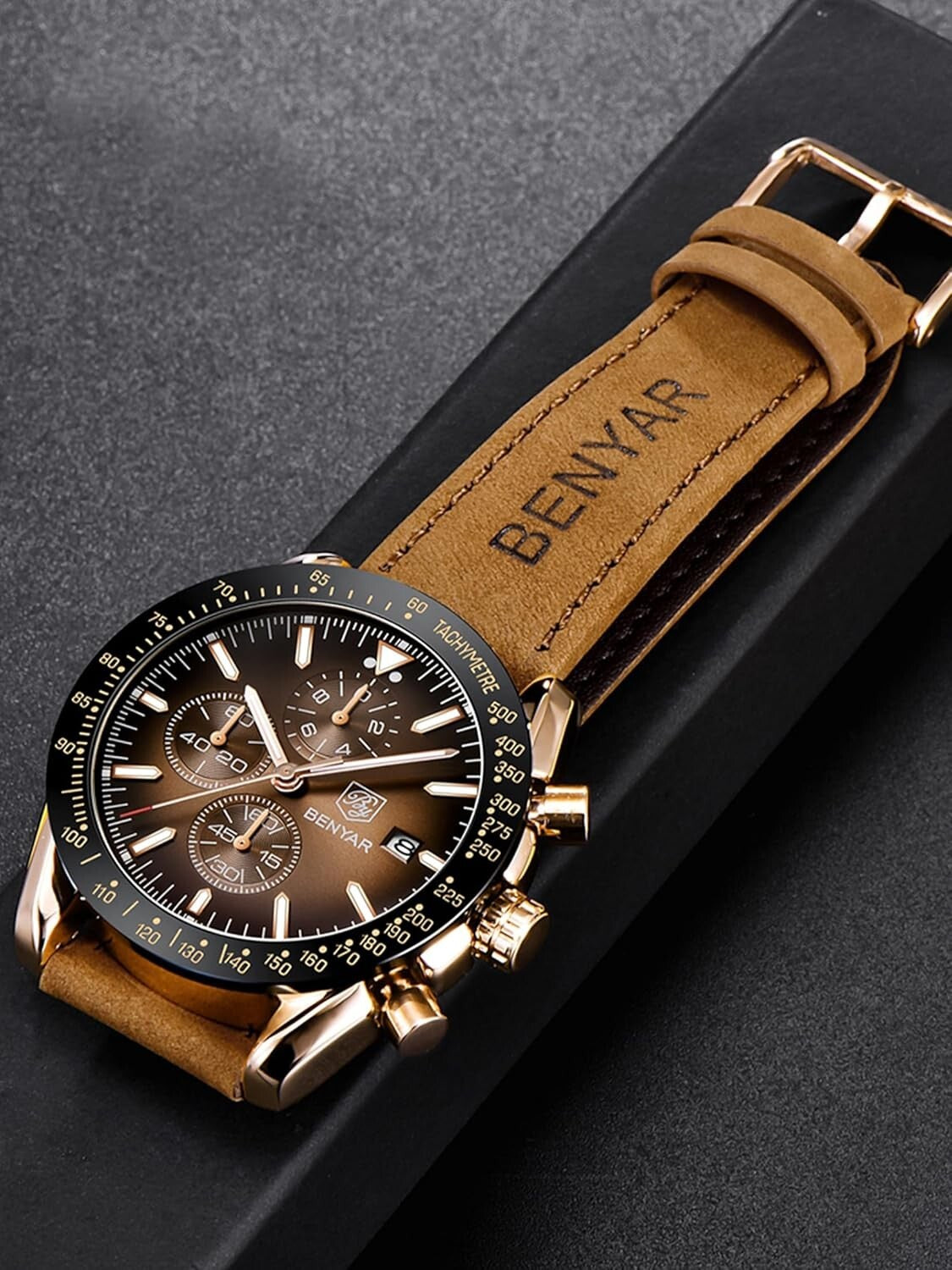 30M Waterproof Men's Watch by BENYAR - Scratch-Resistant with Date Function