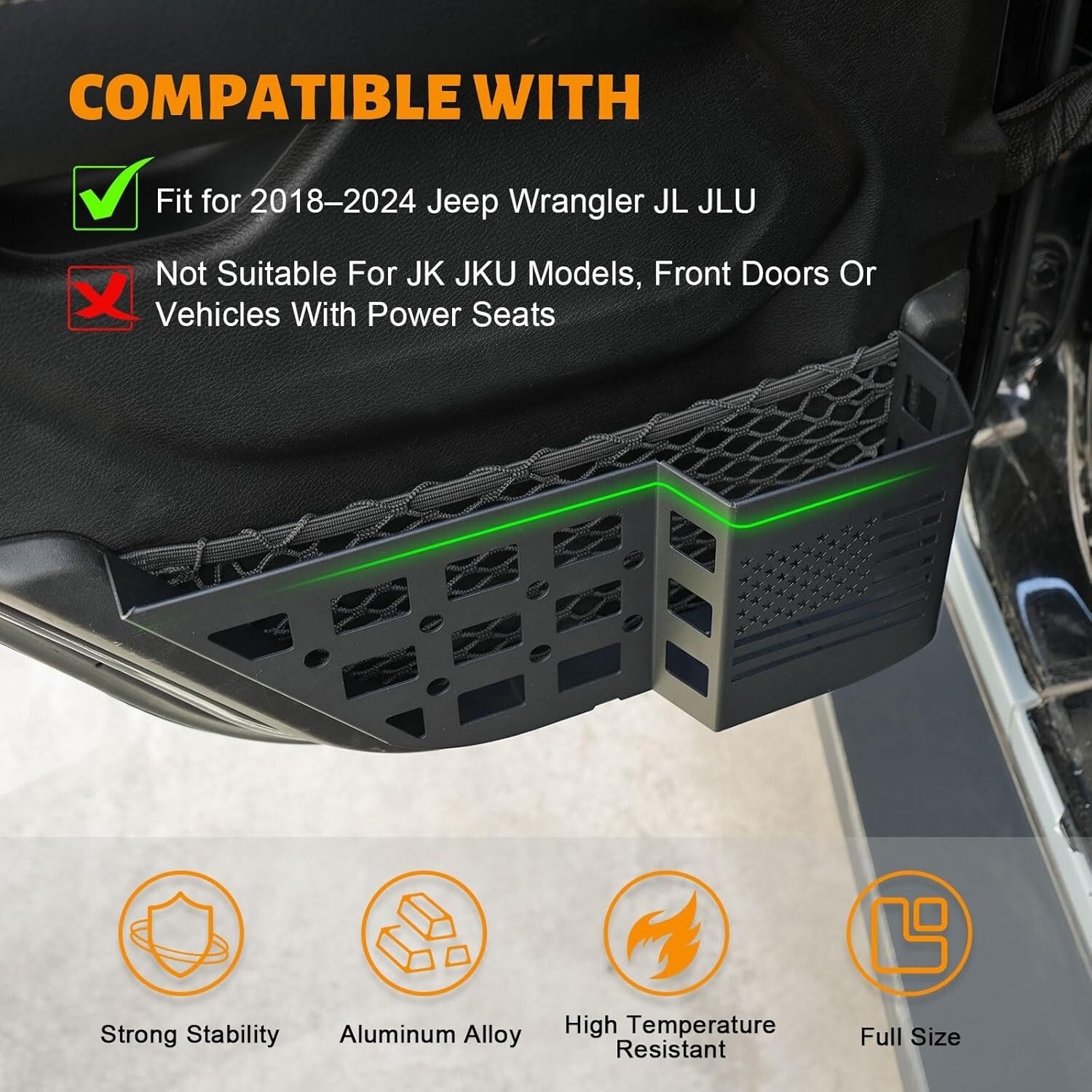 Upgrade Your Jeep: Molle Panel Rear Door Storage Box for Wrangler JL (2018-2024)