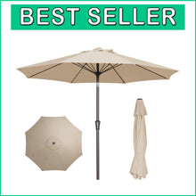 Load image into Gallery viewer, Waterproof 9FT Outdoor Umbrella with Wind Vent and Crank Lift for Backyards