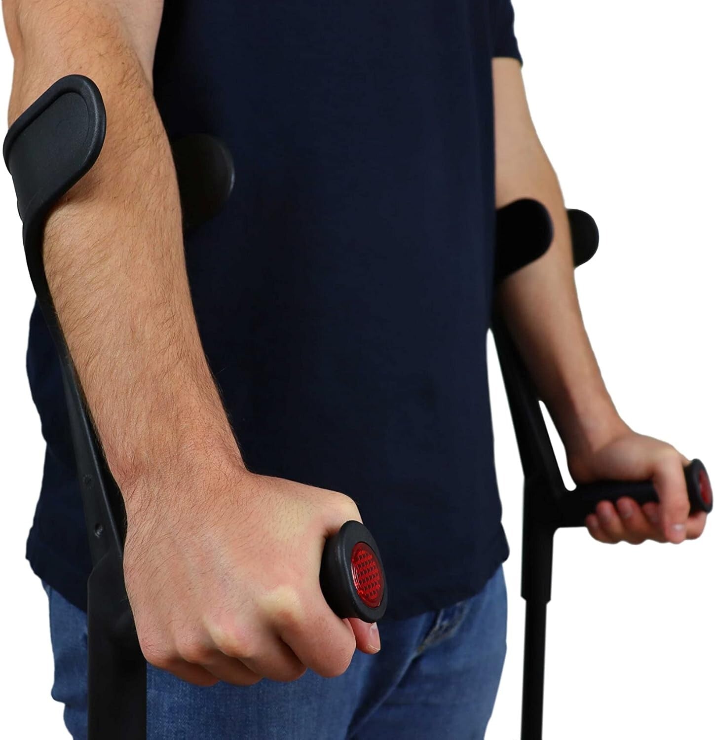 Adjustable Forearm Crutches for Adults - Non-Slip Tips, 2-Pack, Made in Europe