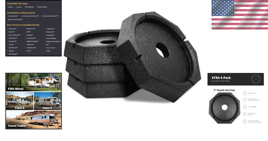 Essential RV Leveling Pads: 4-Pack with 9" Feet and Durable Rubber Protection