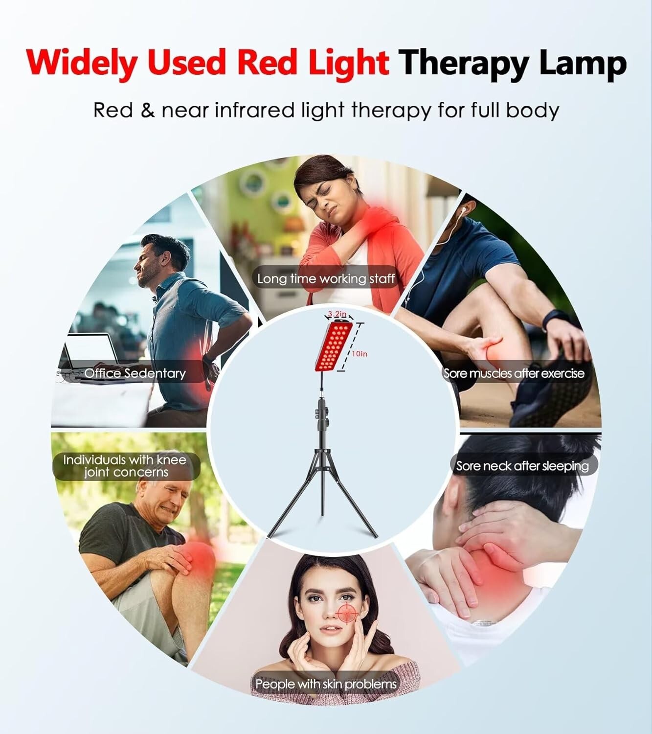 Adjustable Red Light Therapy Panel with Stand - Energize Cells & Alleviate Pain