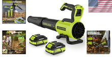 Load image into Gallery viewer, Cordless Leaf Blower with 560 CFM &amp; 180 MPH Power - 2× 4.0Ah Batteries Included