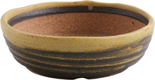 Load image into Gallery viewer, Handmade Japanese Bonsai Pot - Yellow Sand Stripe Ceramic Garden Container