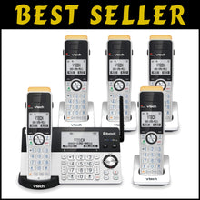 Load image into Gallery viewer, Long Range DECT 6.0 Cordless Phone with 5 Handsets &amp; Bluetooth - 2300 Ft Range