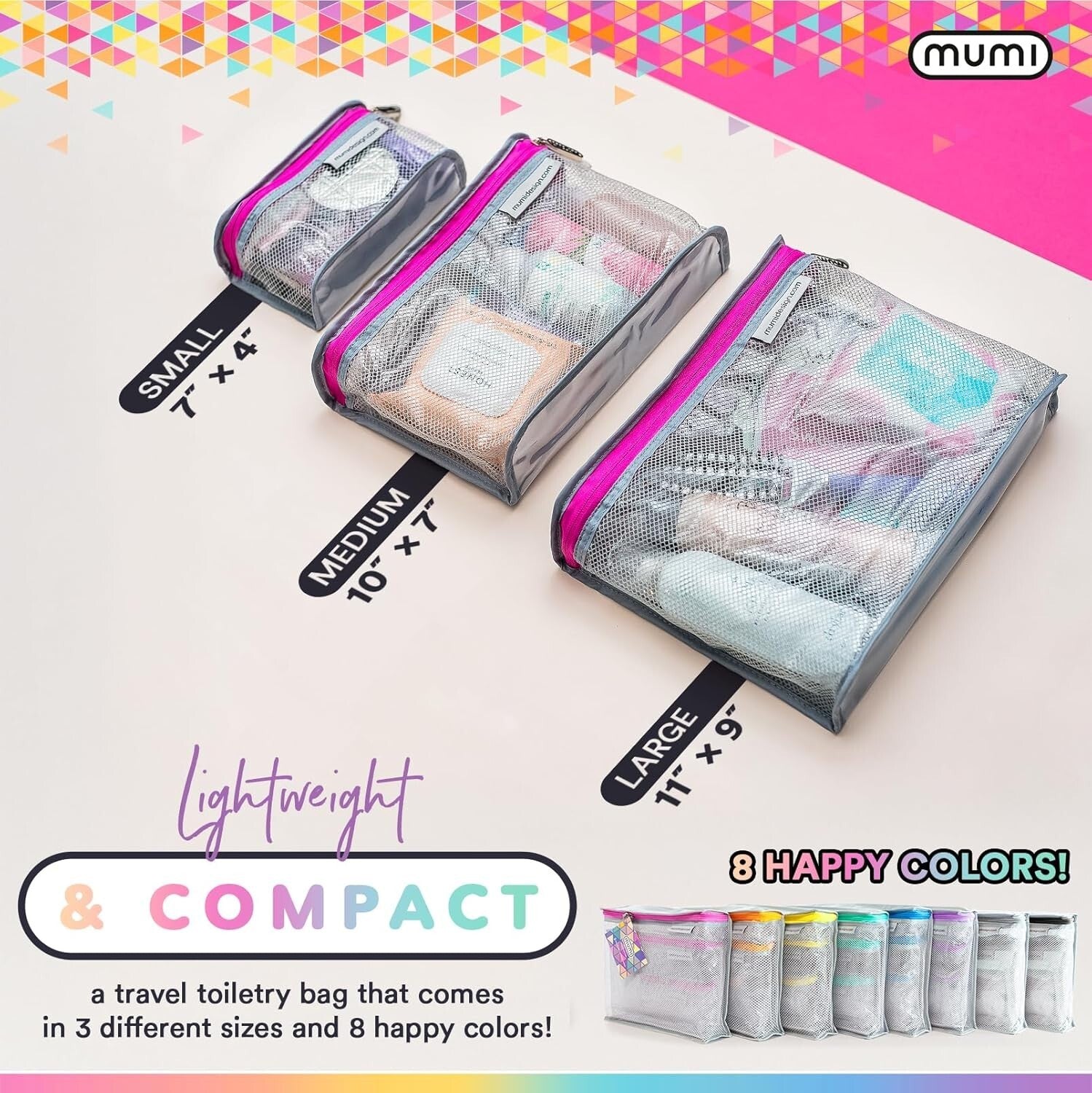 Durable & Clear Travel Toiletry Bag Set of 3 - Perfect for Packing Essentials