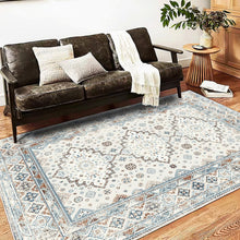 Load image into Gallery viewer, Boho Chic Washable Area Rug 5x7 - Non-Slip Medallion Design for Modern Homes