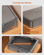 Load image into Gallery viewer, Secure Handgun Safe with LED Lighting - Biometric &amp; Key Access, Portable Size