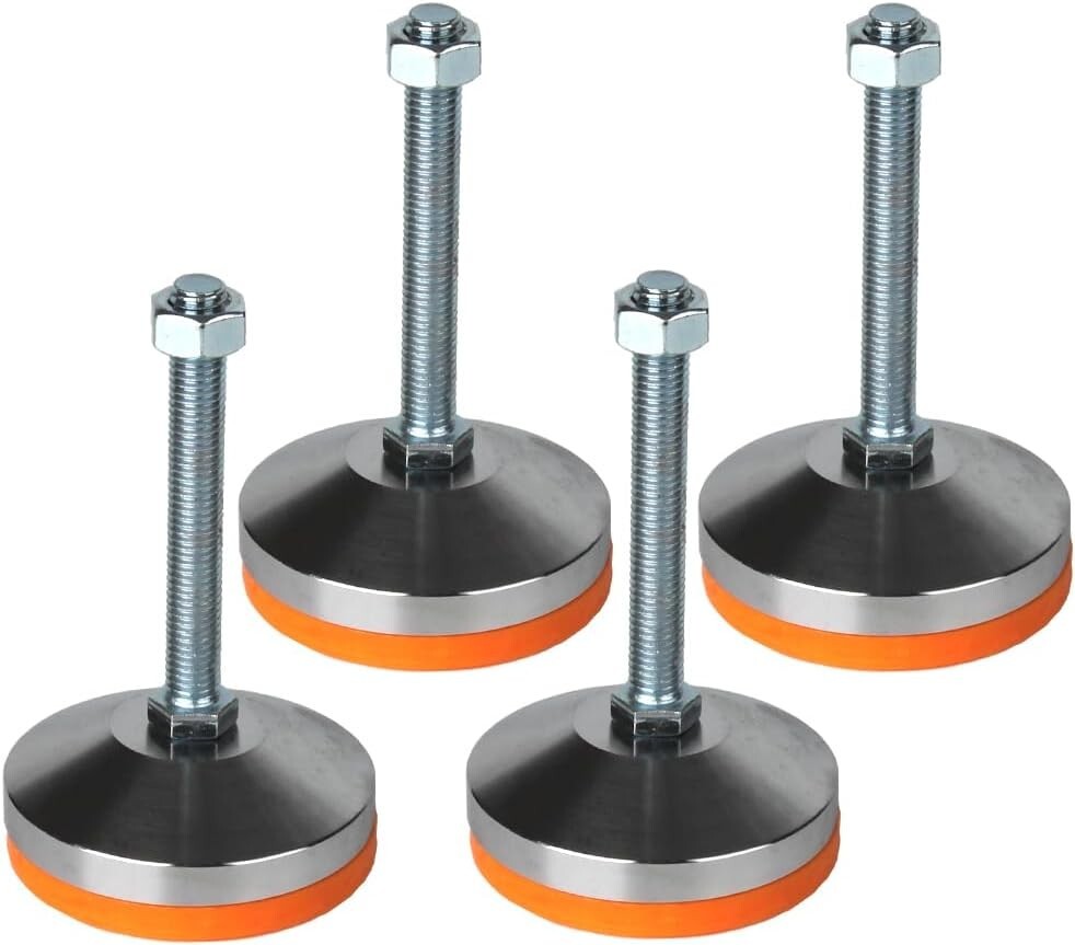 M12 Threaded Heavy Duty Leveling Feet - Chrome Finished for Stability and Style