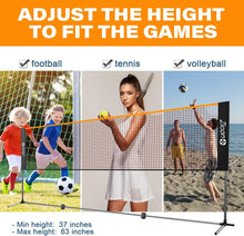 Load image into Gallery viewer, Adjustable Portable Tennis Net Set - Stainless Steel Poles for Multiple Sports