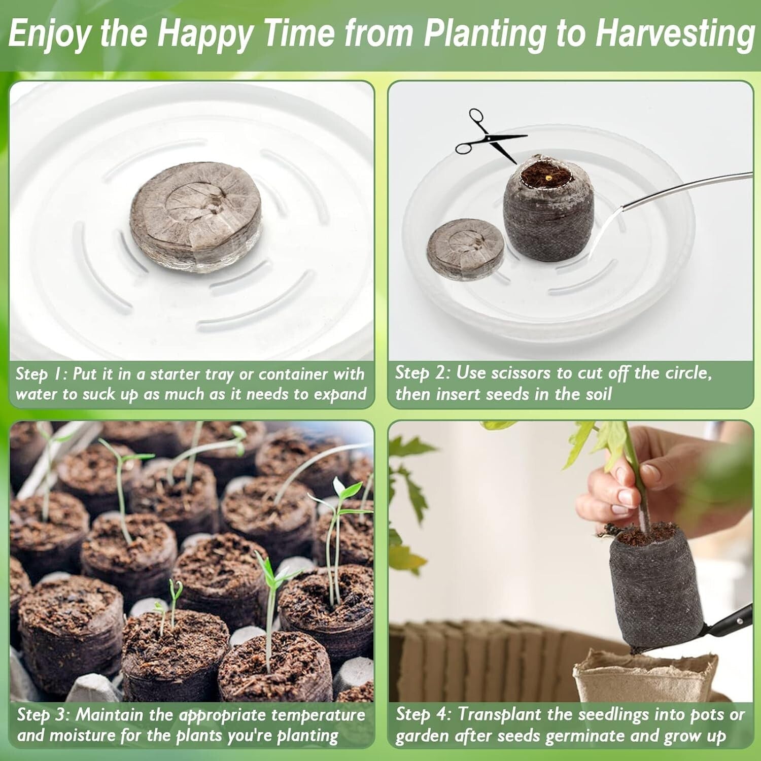 Lightweight 500 Pcs Peat Seed Starter Pods - Perfect for Home & School Gardening