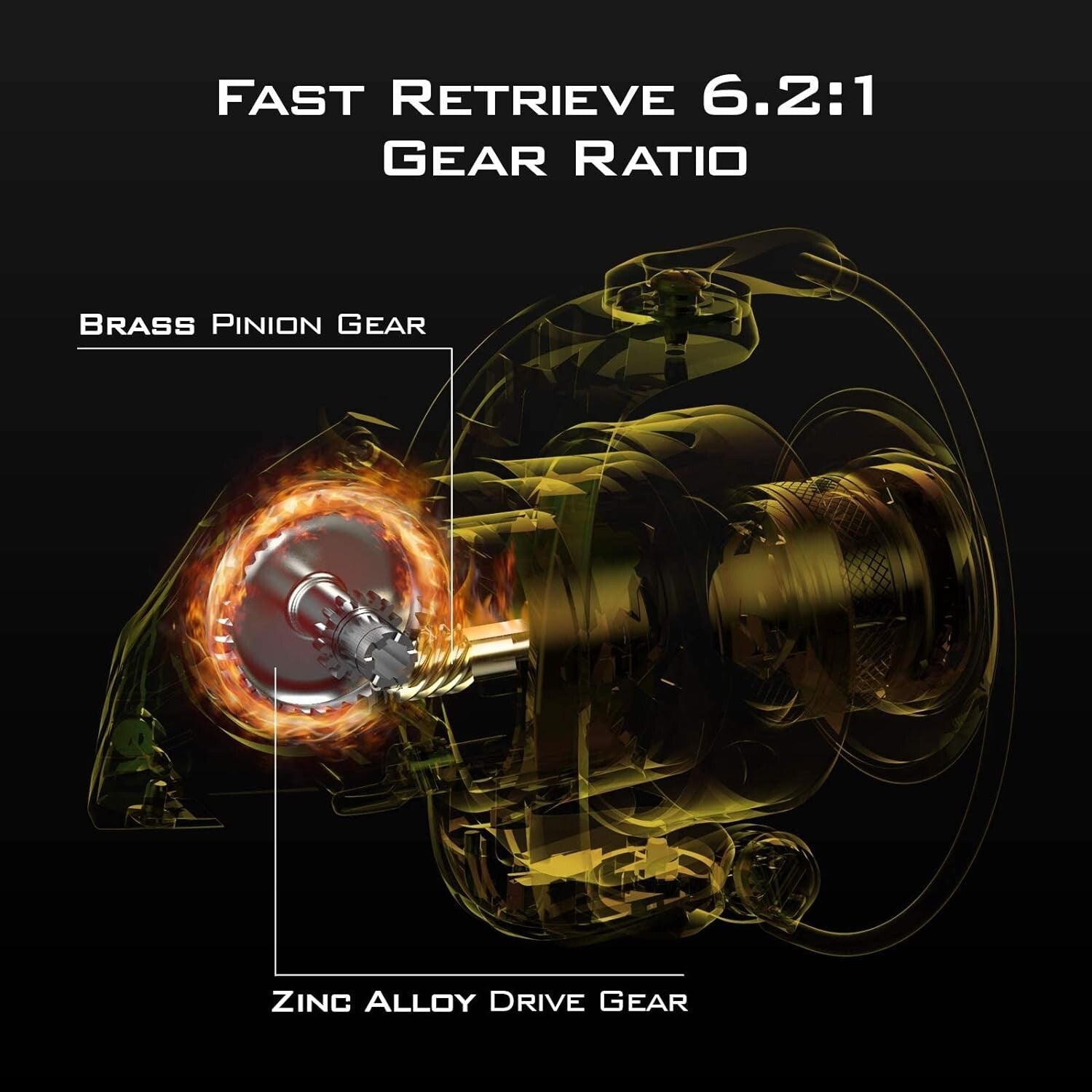 6.2:1 High-Speed Gold Spinning Reel - Ultimate Freshwater & Saltwater Fishing